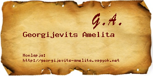 Georgijevits Amelita névjegykártya
